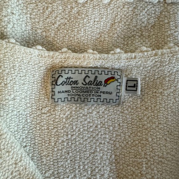 Cotton Salsa Hand Loomed in Peru 100% Cotton Cropped Top Size L - Picture 9 of 9